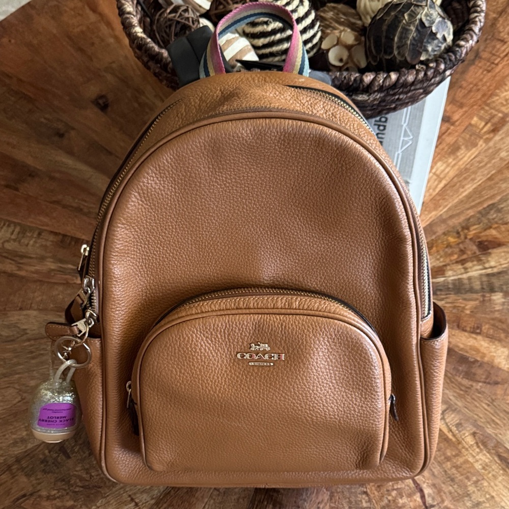 Coach Women's Court  Gold Penny Refined Pebble‎ Leather Backpack C8521